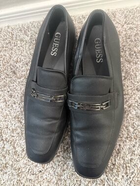 UE Black Leather Slip-On Loafers with Metal Bit
